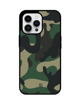 Army Camouflage Hybrid Glass iPhone Case
