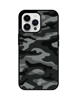 Black Camouflage Hybrid Glass iPhone Case