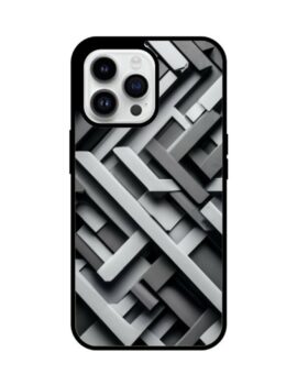 Grey Abstract Hybrid Glass iPhone Case