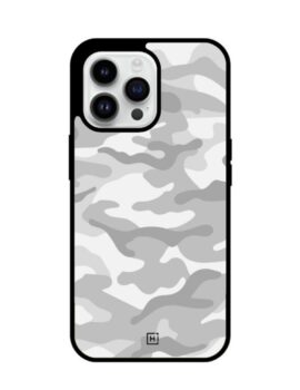 Grey Camouflage Hybrid Glass iPhone Case