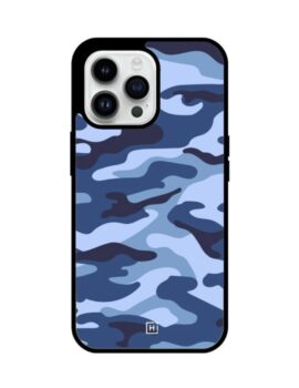Navy Camouflage Hybrid Glass iPhone Case